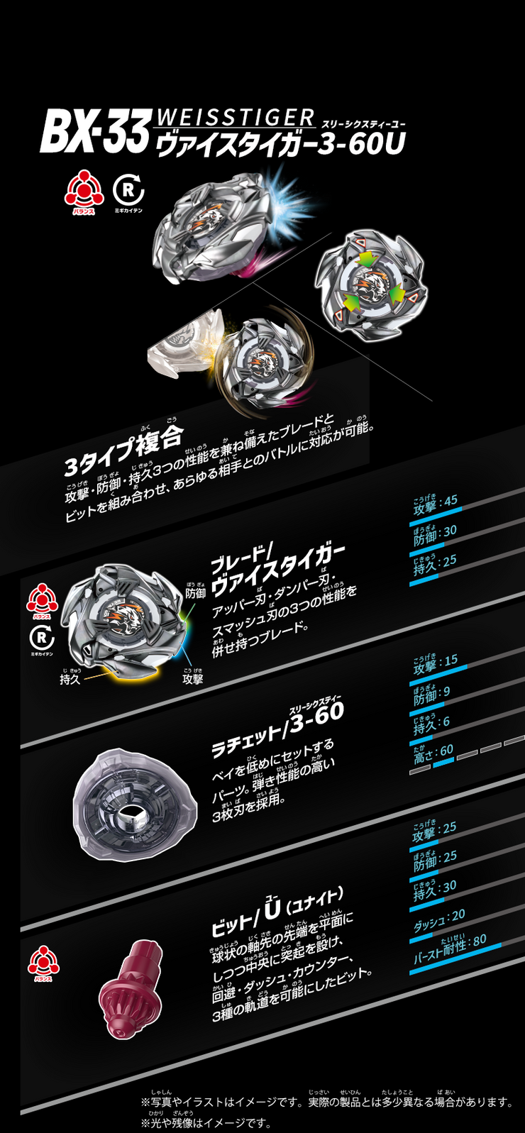 Beyblade X BX-33 Booster Weiss Tiger